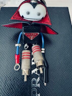 Prada , Red & Black Robot Key Charm